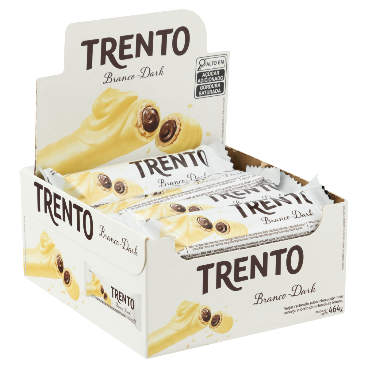 WAFER TRENTO 464GR CHOCOLATE BRANCO 16X2