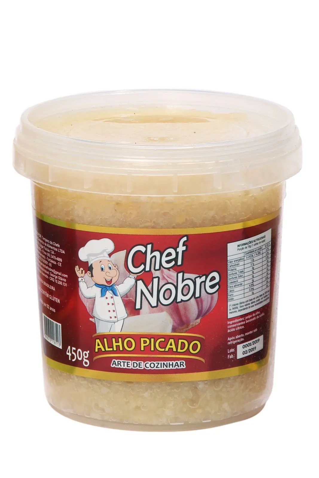 ALHO PICADO 450GR CHEF NOBRE