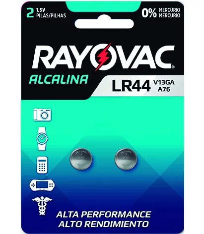 PILHA RAYOVAC ELETRÔNICA ALCALINA V13GA COM 2 BOTÕES