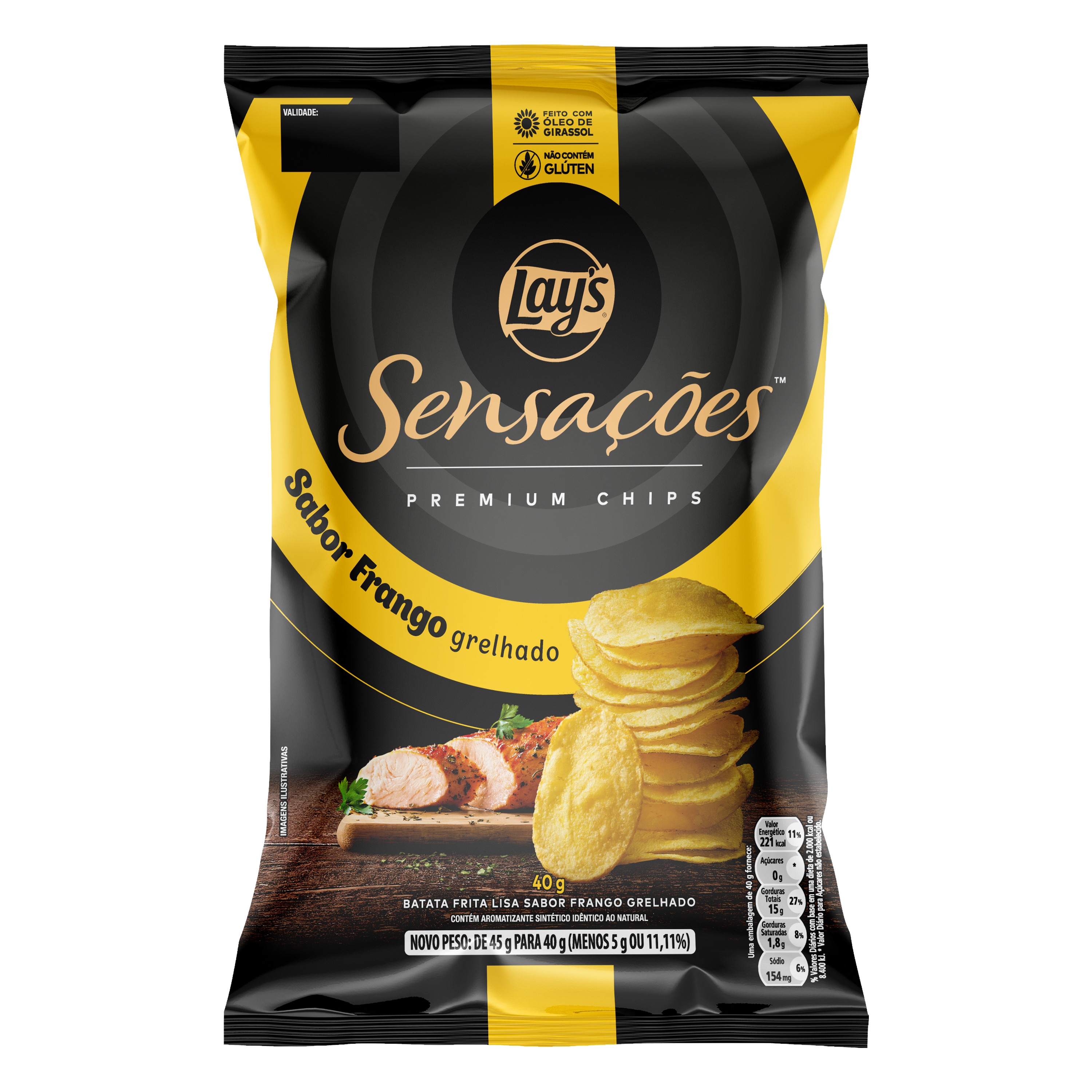 BATATA SENSACOES 40GR FRANGO GRELHADO PP