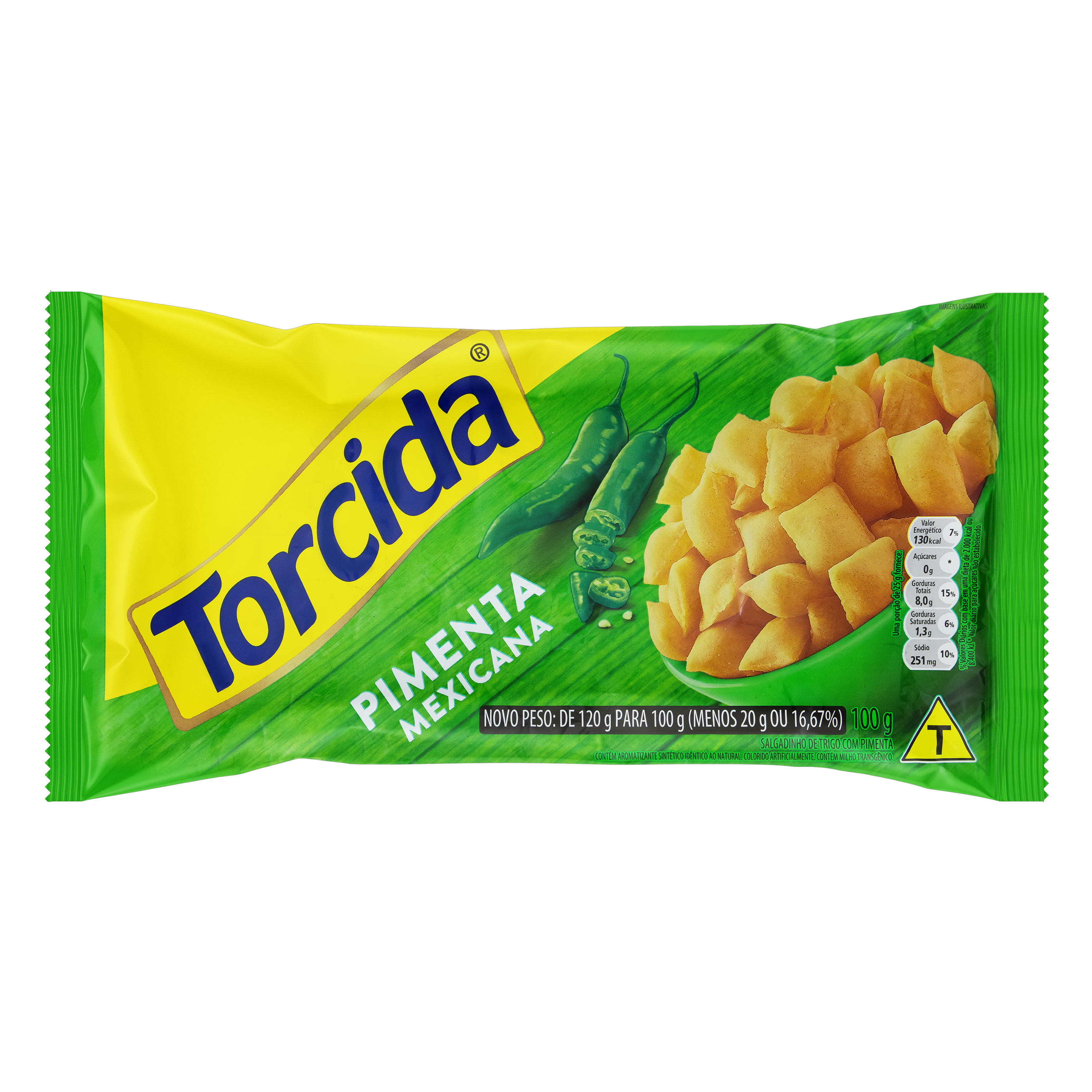 SALGADINHOS TORCIDA 100GR PIMENTA MEXICA