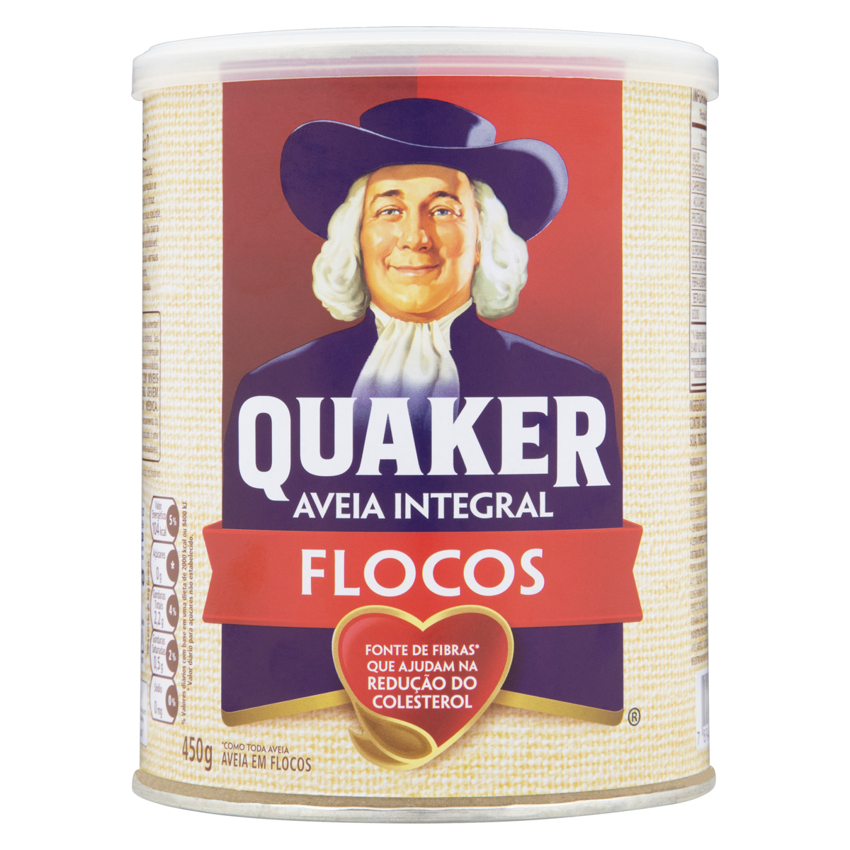 AVEIA QUAKER 450GR FLOCOS REGULARES LATA