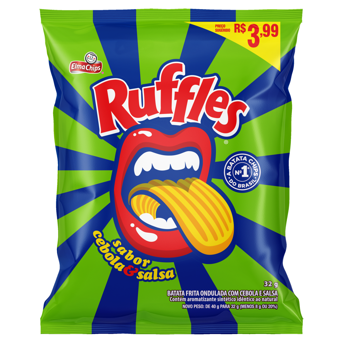 BATATA RUFFLES 32GR CEBOLA E SALSA C/PRE
