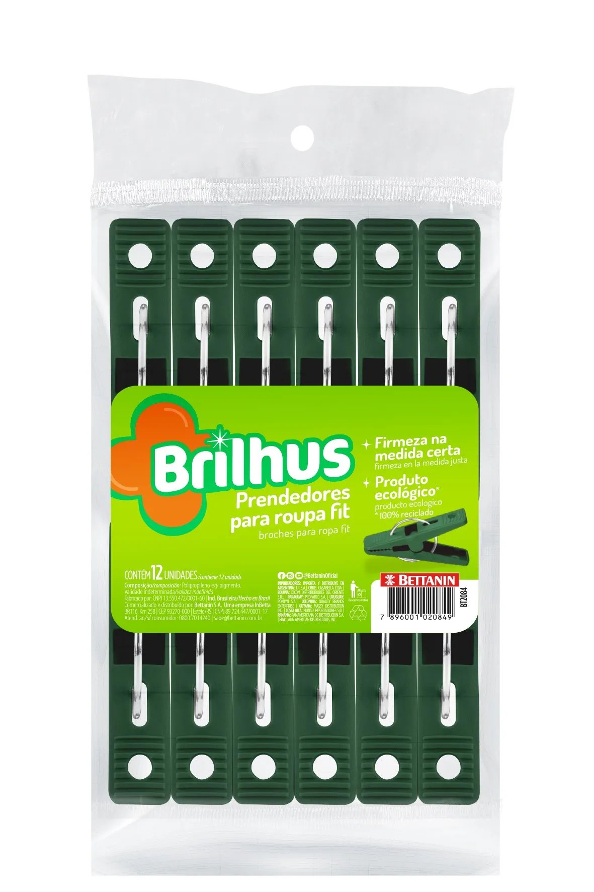 PRENDEDOR DE ROUPA FIT BRILHUS 12UND