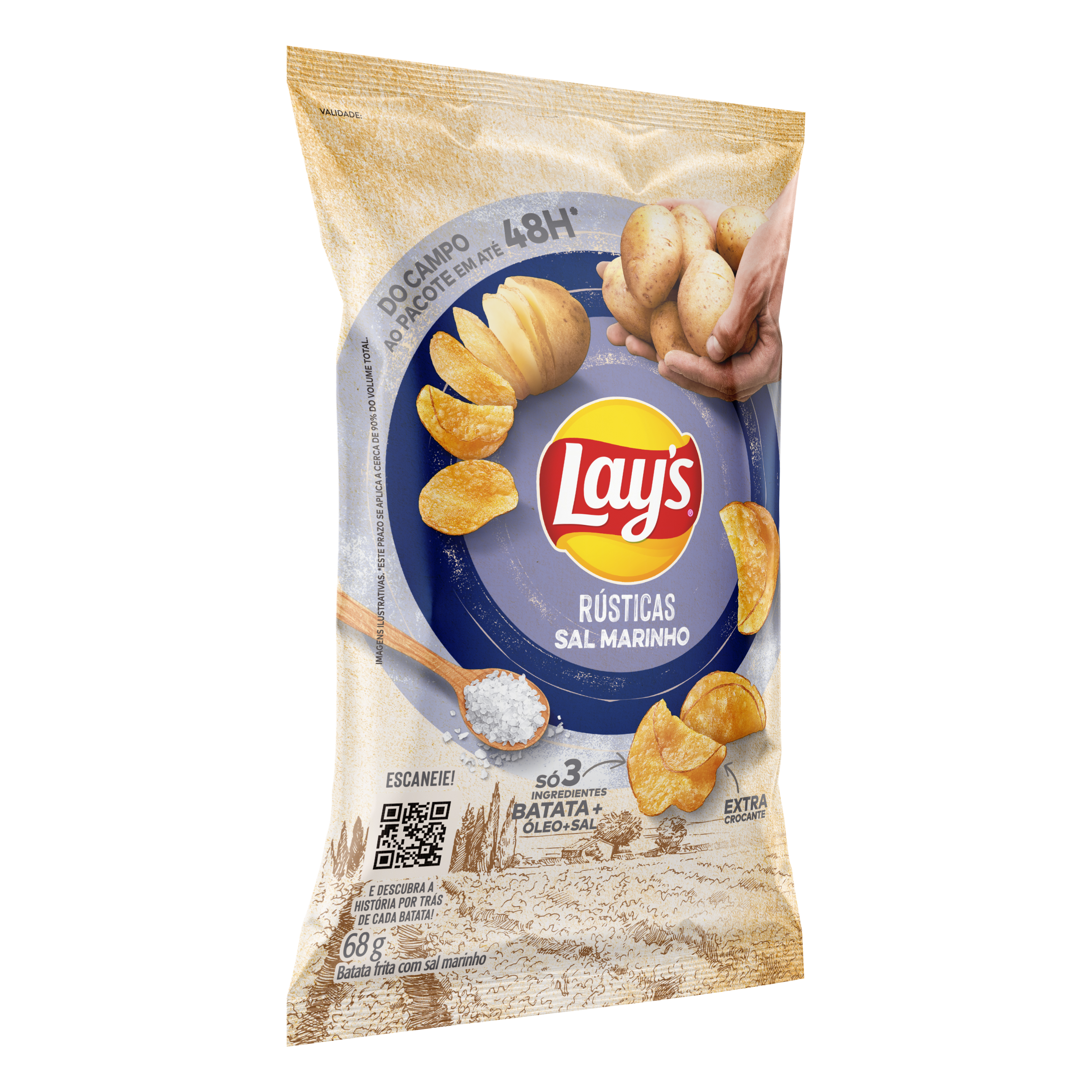 BATATA LAYS RUSTICA SAL MARINHO 68GR