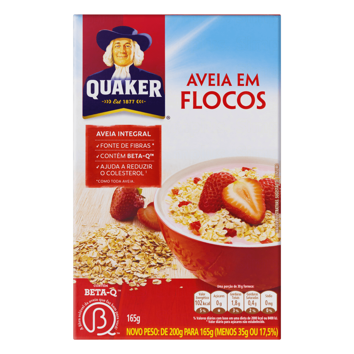 AVEIA QUAKER 165GR FLOCOS REGULARES