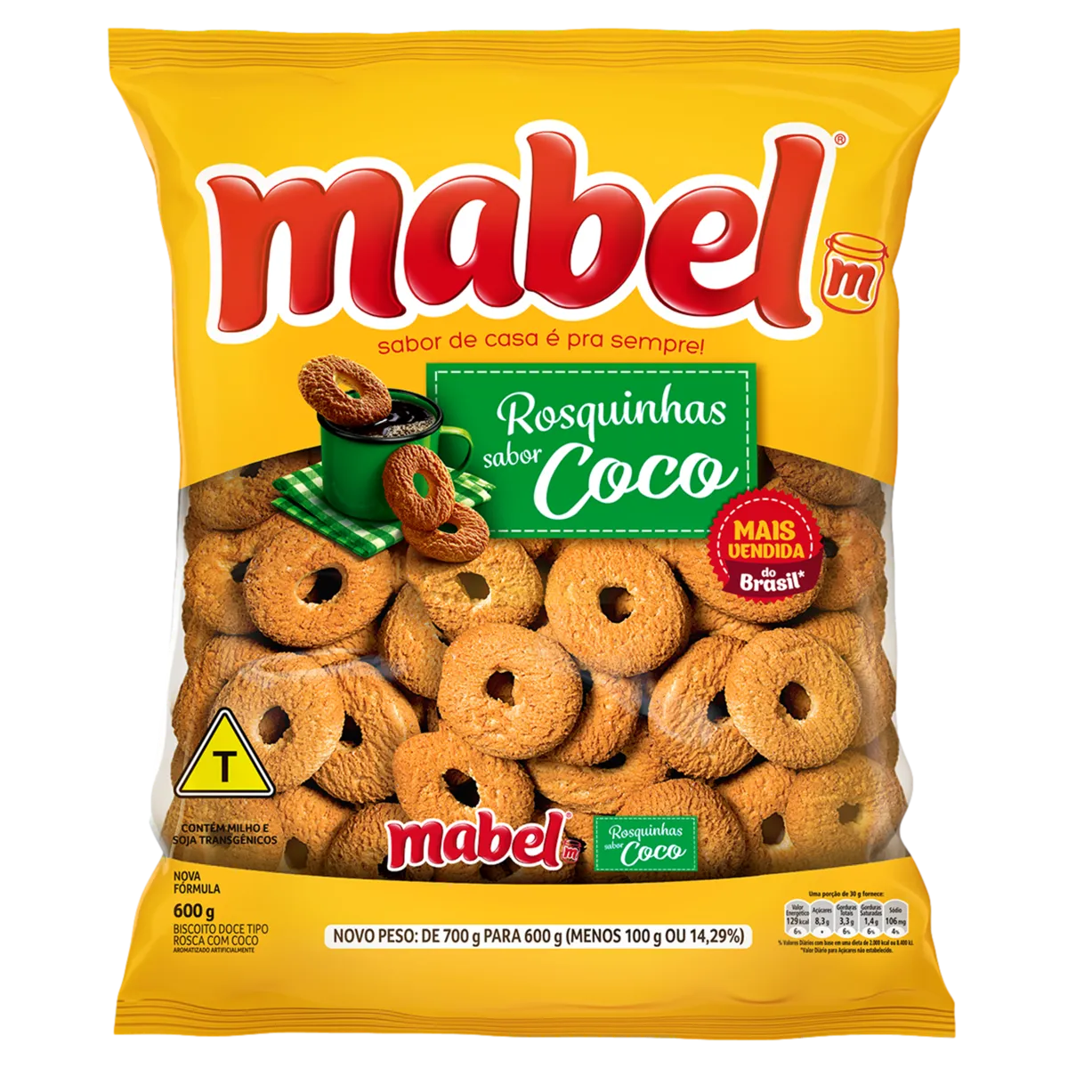 BISC. ROSQUINHA MABEL 600GR COCO