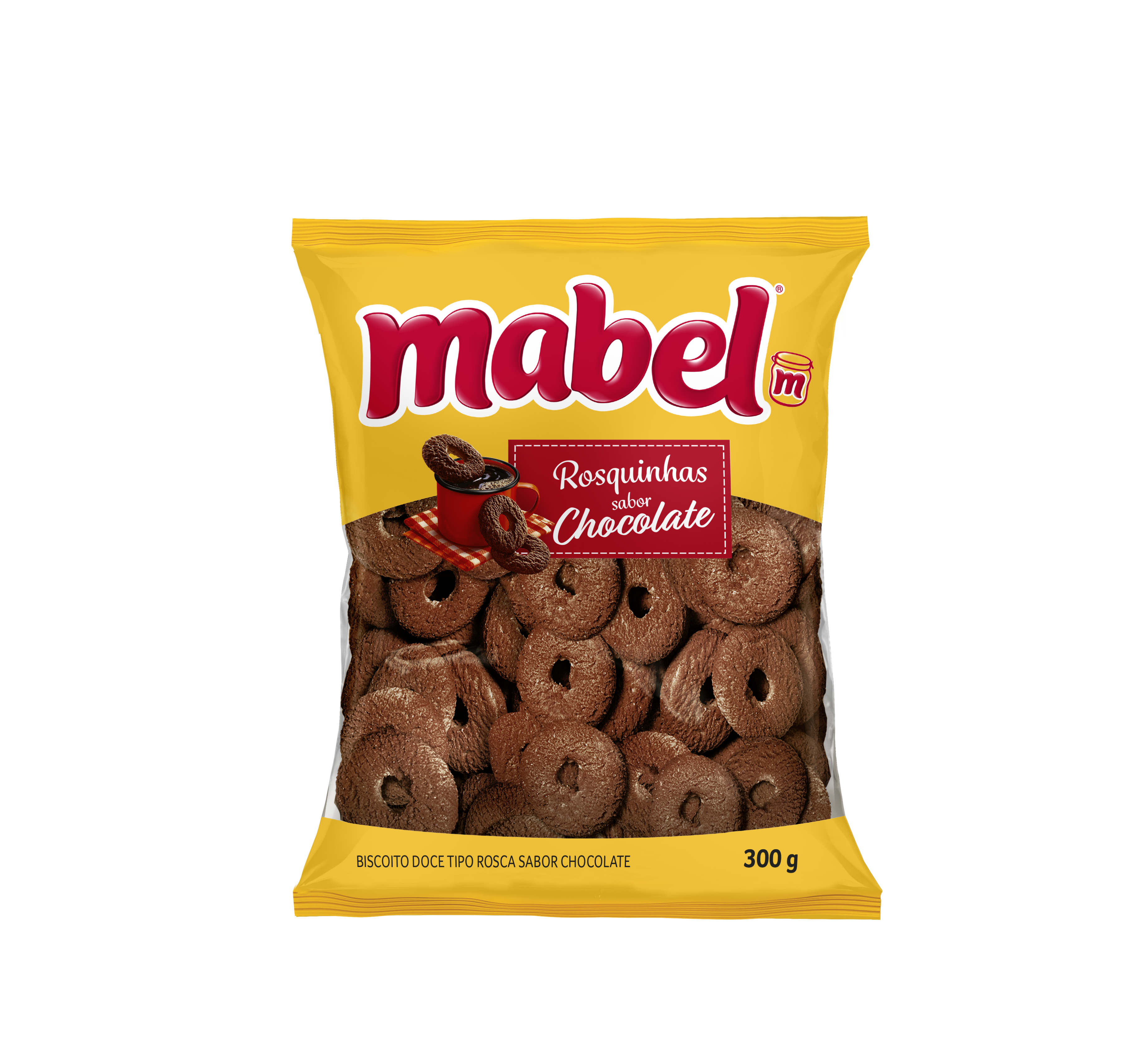 BISC. ROSQUINHA MABEL 300GR CHOCOLATE