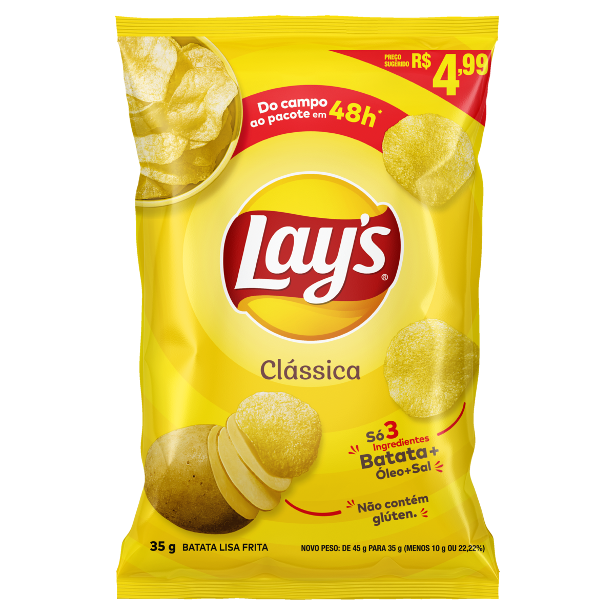 BATATA LAYS 35GR CLASSICA C/PRECO