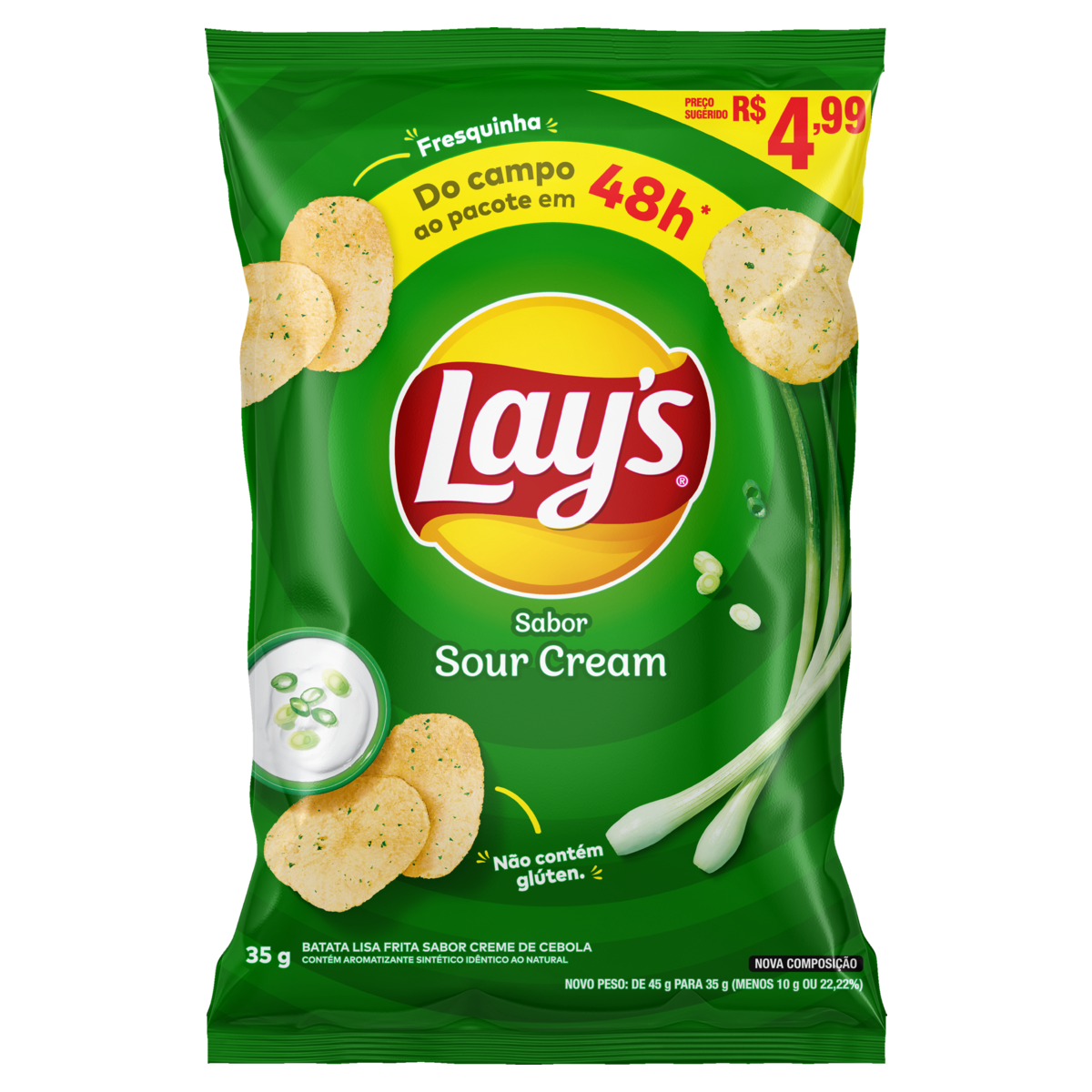BATATA LAYS 35GR SOUR CREAM C/PRECO