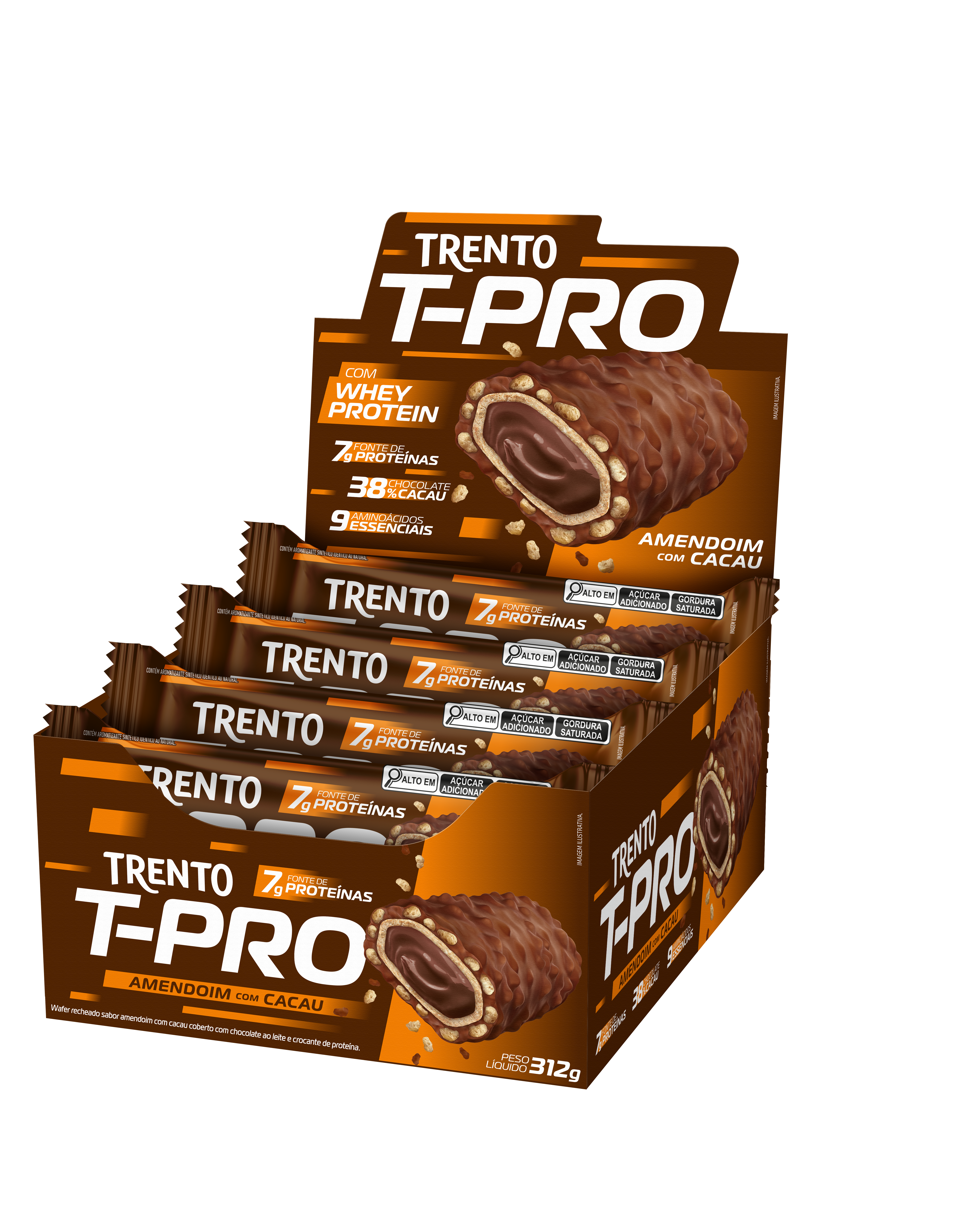 WAFER TRENTO T PRO 312GR AMENDOIM 12X26G