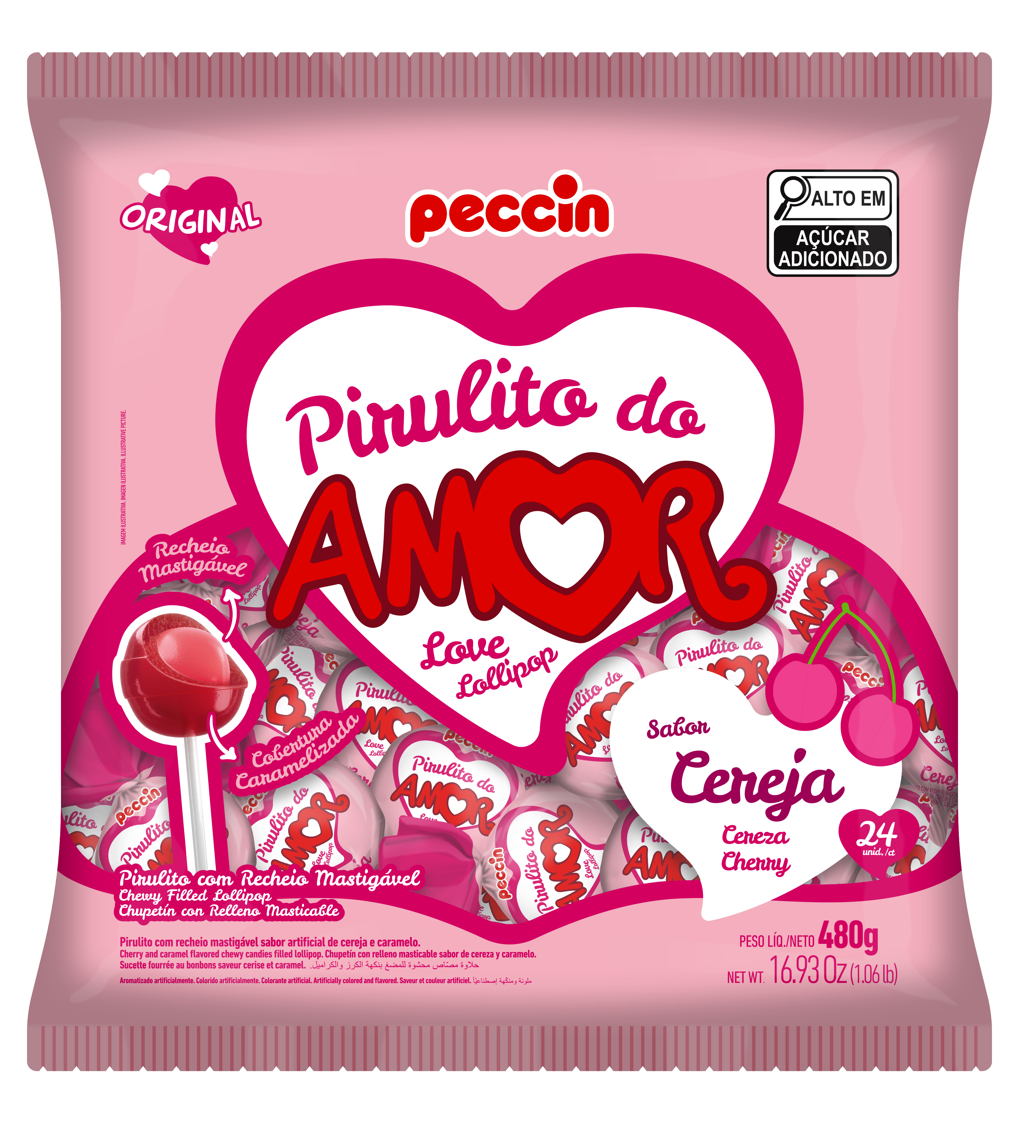 PIRULITO 480GR CEREJA DO AMOR