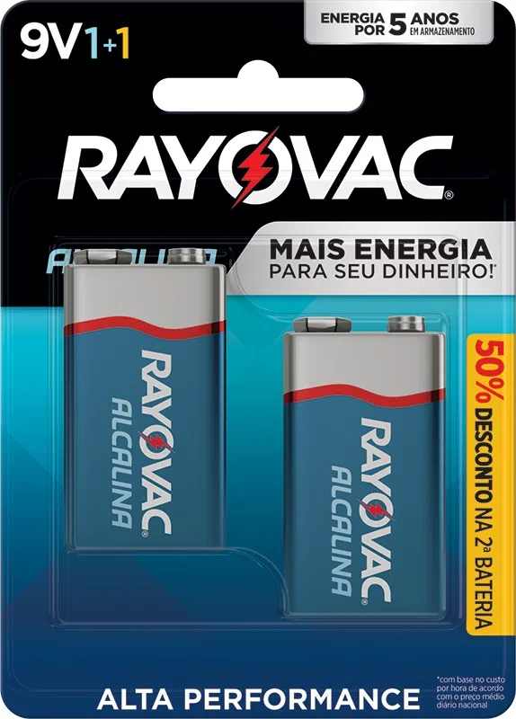 BATERIA RAY. ALC. 9V 6LR61 PROM. C/ 2