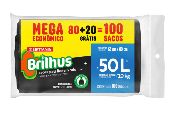 SACO PARA LIXO EM ROLO ESFREBOM MEGA 50LT 100 SACOS