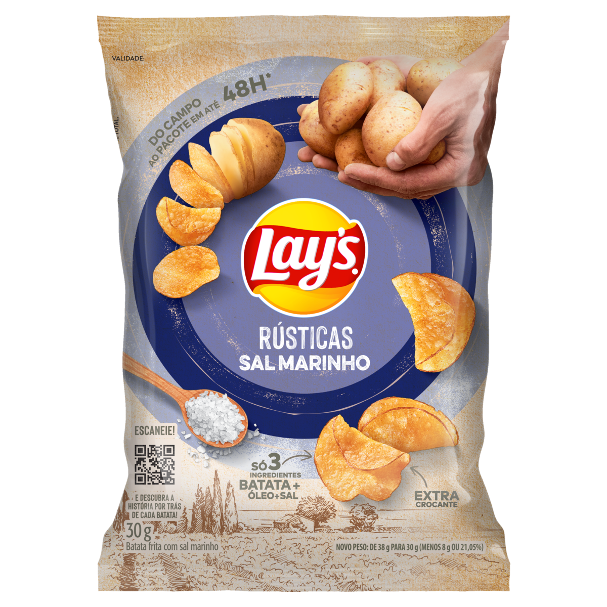 BATATA LAYS RUSTICA SAL MARINHO 30GR