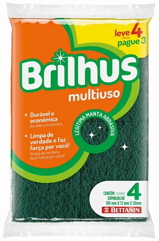 ESPONJA BRILHUS ECONOMICA C/4
