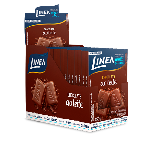 CHOC. LINEA 15X30GR AO LEITE ZERO ACUCAR