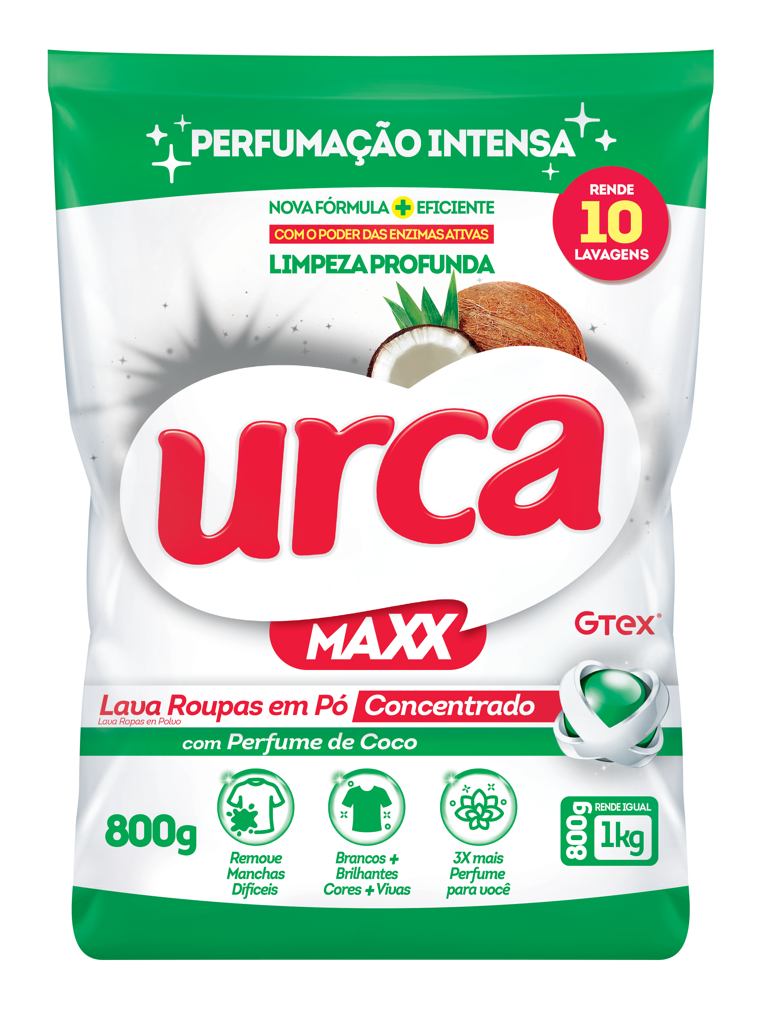 LAVA ROUPAS EM PO 800GR CONC. COCO URCA