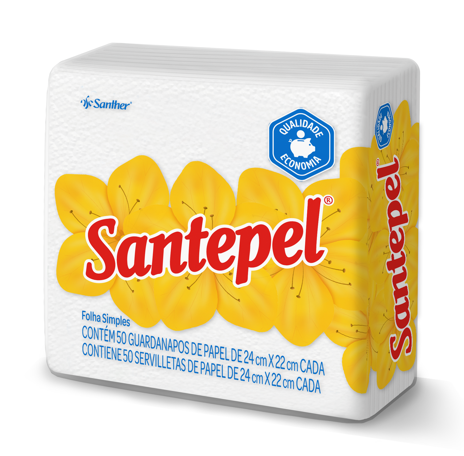 GUARDANAPO SANTEPEL FOLHA SIMPLES PEQUENO ATAC 80X50FL