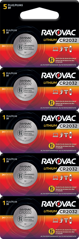 PILHA RAY. ELET. LITHIUM CR2032 C/ 5