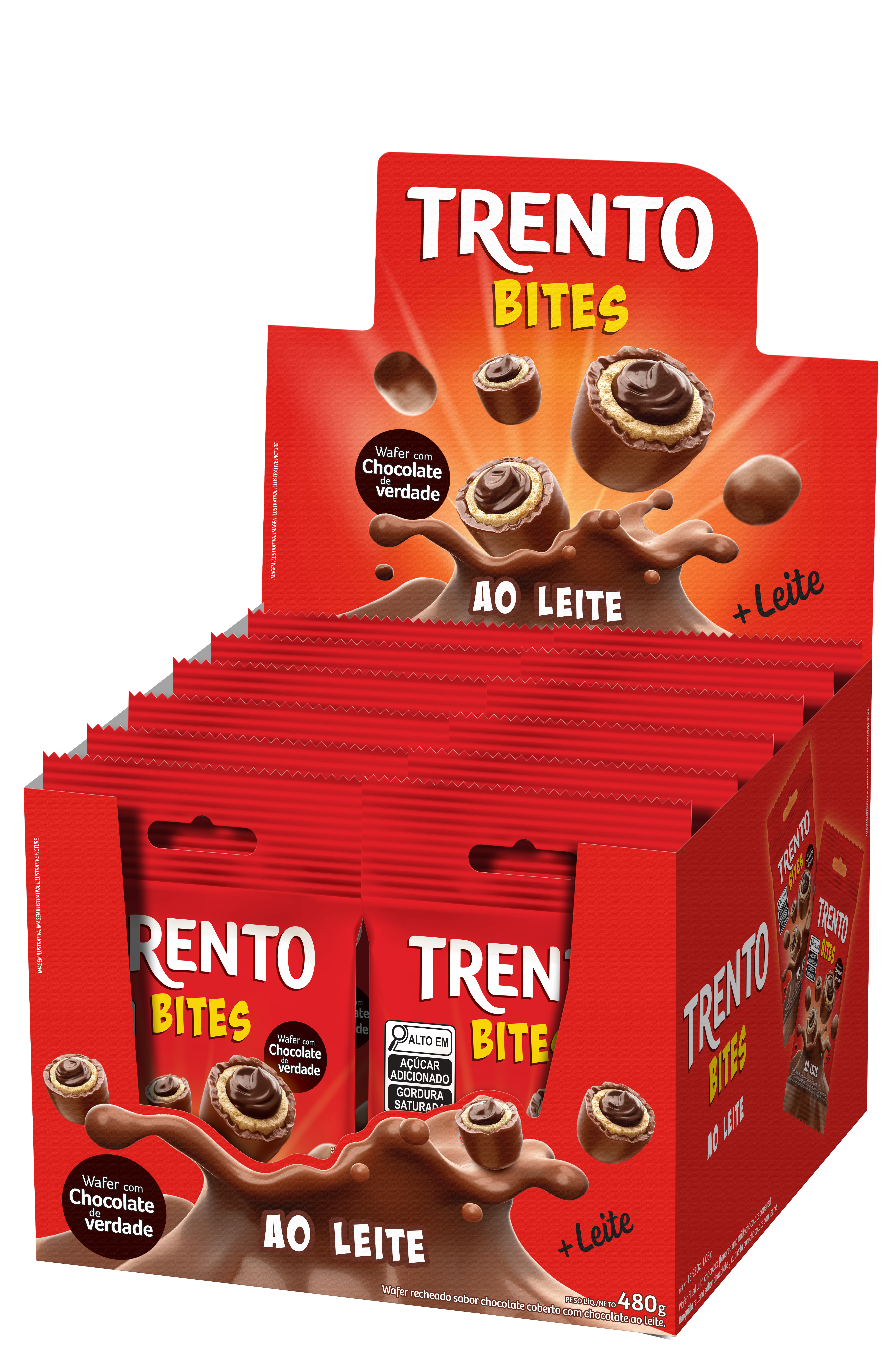 WAFER TRENTO 480GR BITES AO LEITE 12X40G
