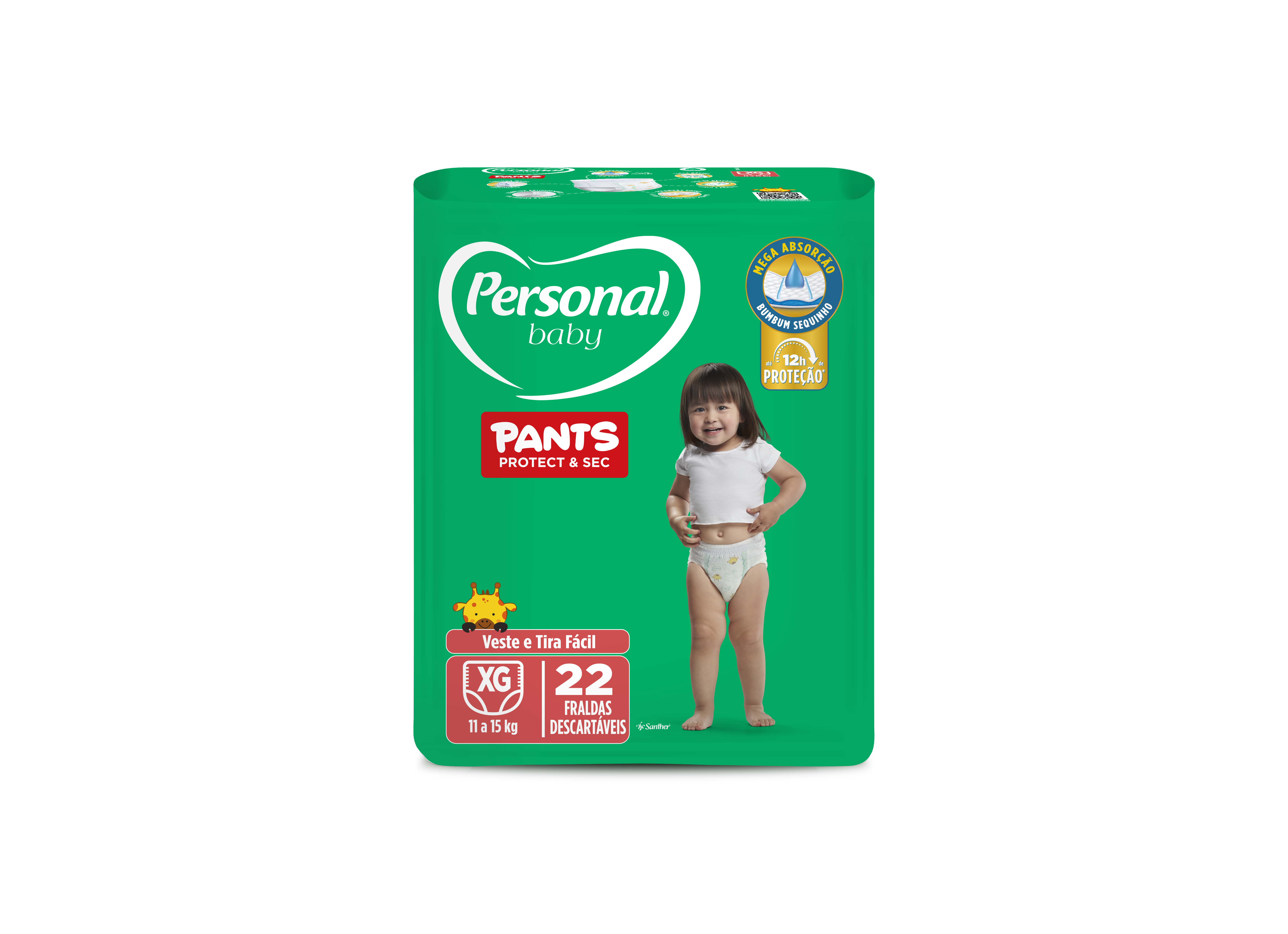 FRALDA DESCARTAVEL PANTS PERSONAL BABY PROTECT & SEC XG PACOTE 22 UNIDADES