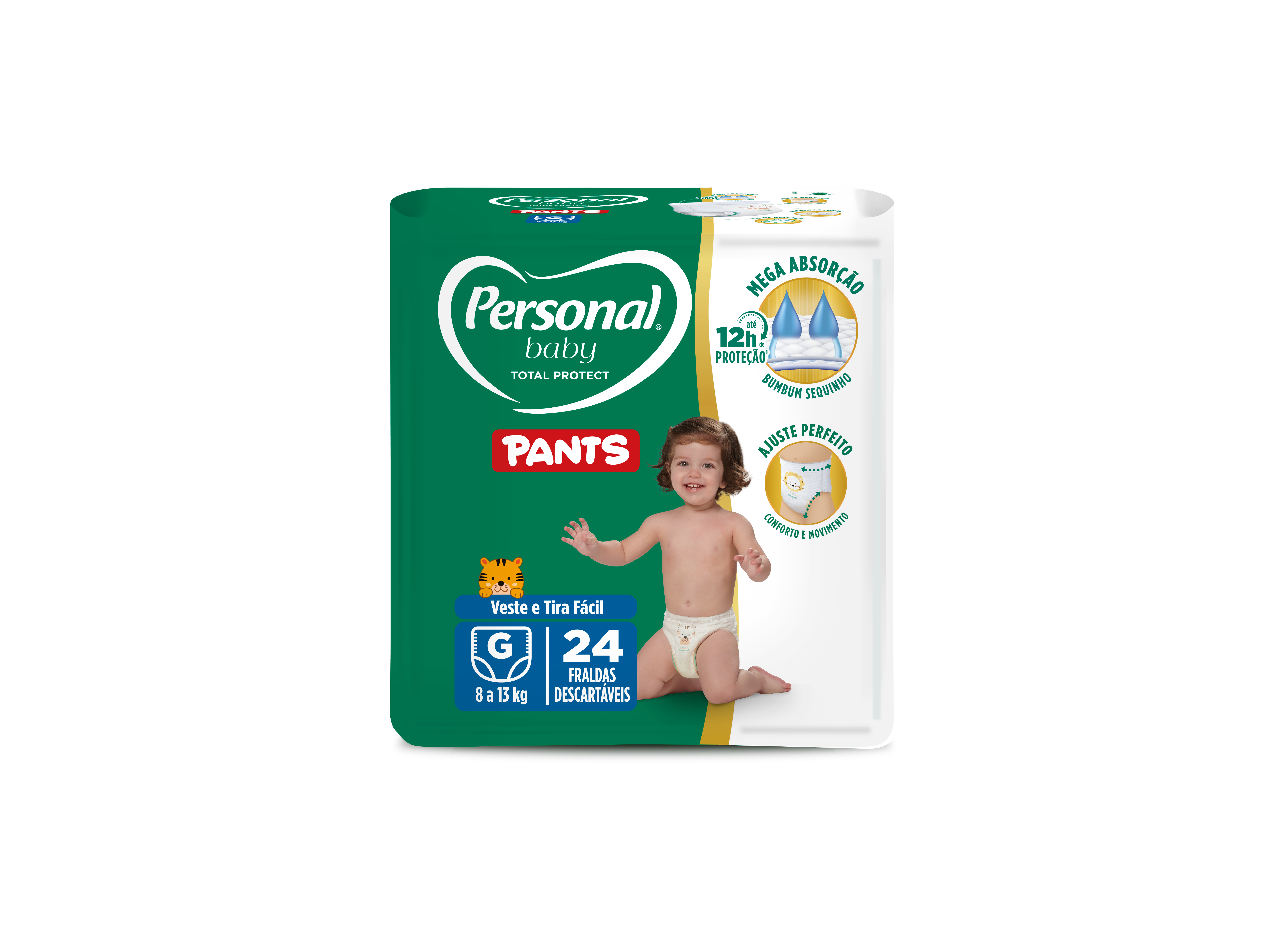 FRALDA PERSONAL BABY PROTECT & SEC PANTS EXTRA GRANDE 08X22PADS