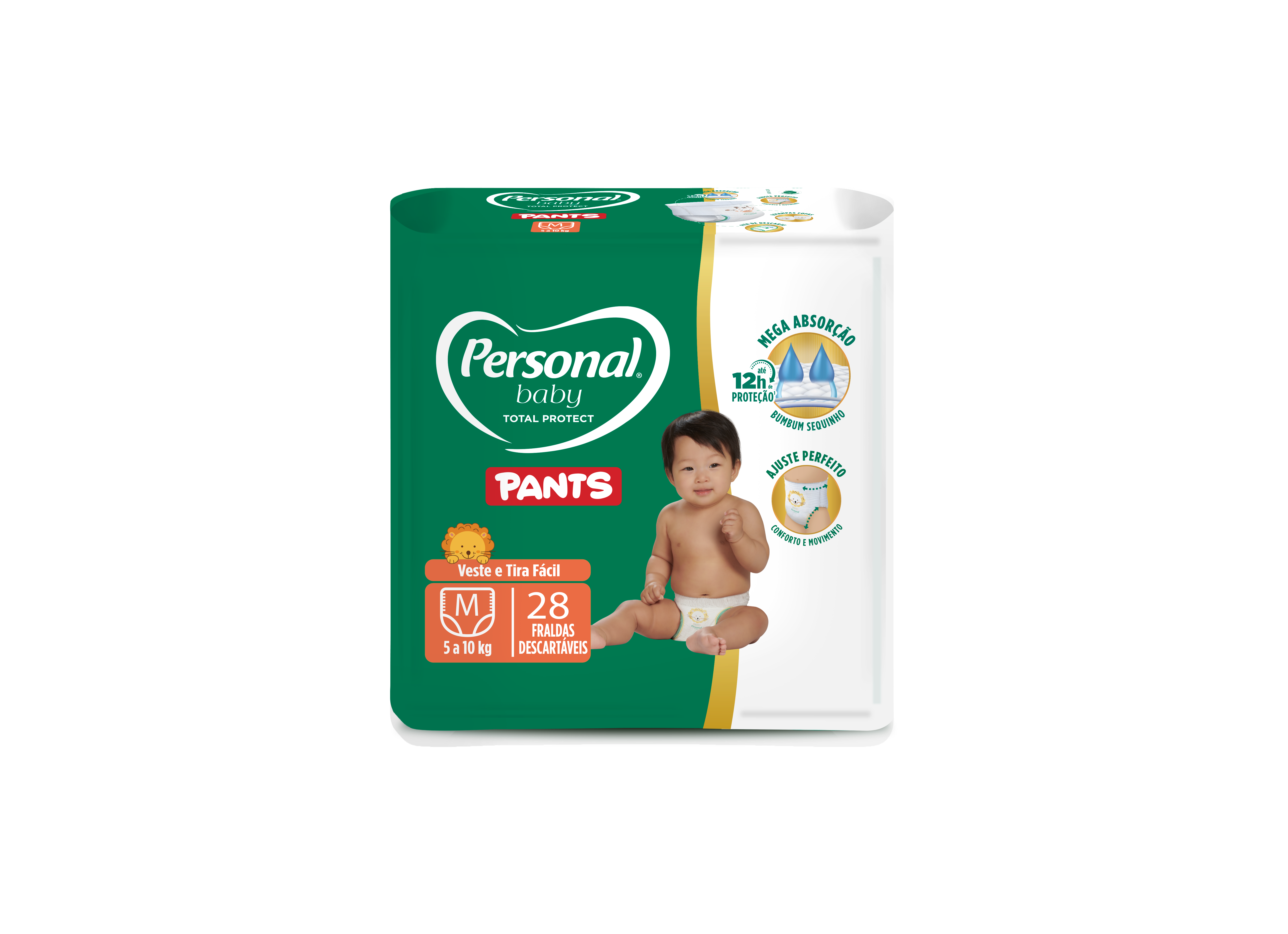 FRALDA PERSONAL BABY TOTAL PROTECT PANTS MEDIA 08X28PADS