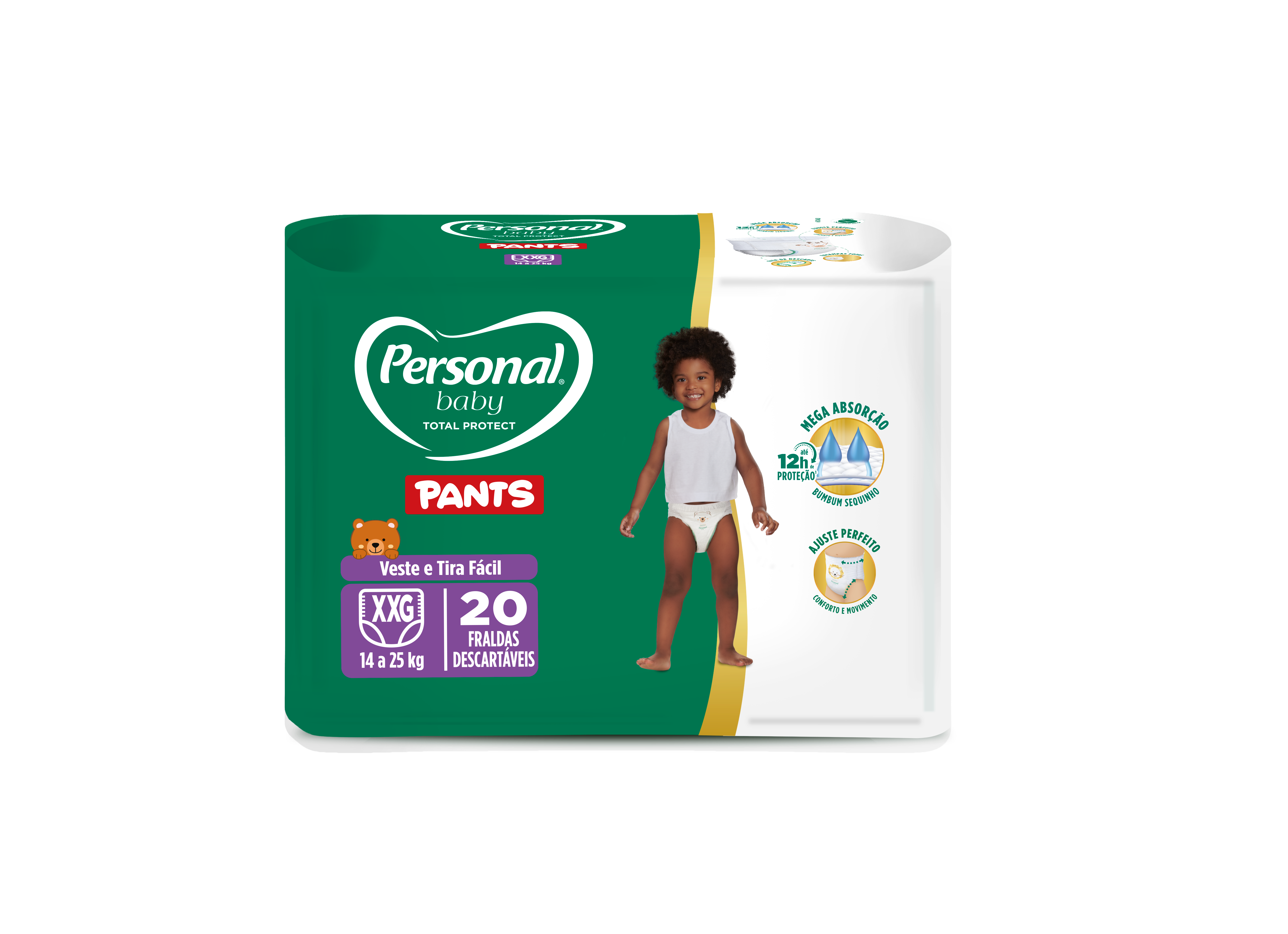 FRALDA PERSONAL BABY TOTAL PROTECT PANTS SUPER XG 08X20PADS