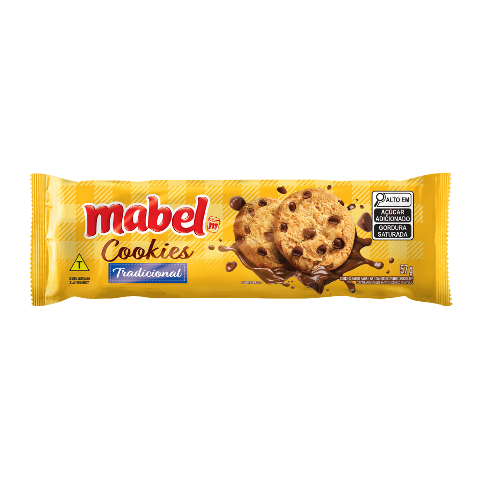 BISCOITO COOKIE MABEL BAUNILHA COM GOTAS DE CHOCOLATE 57G