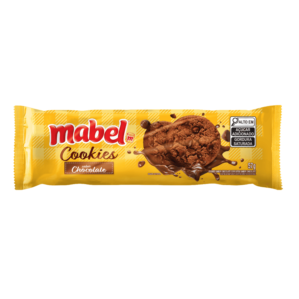 BISCOITO COOKIE MABEL DE CHOCOLATE COM GOTAS DE CHOCOLATE 57G