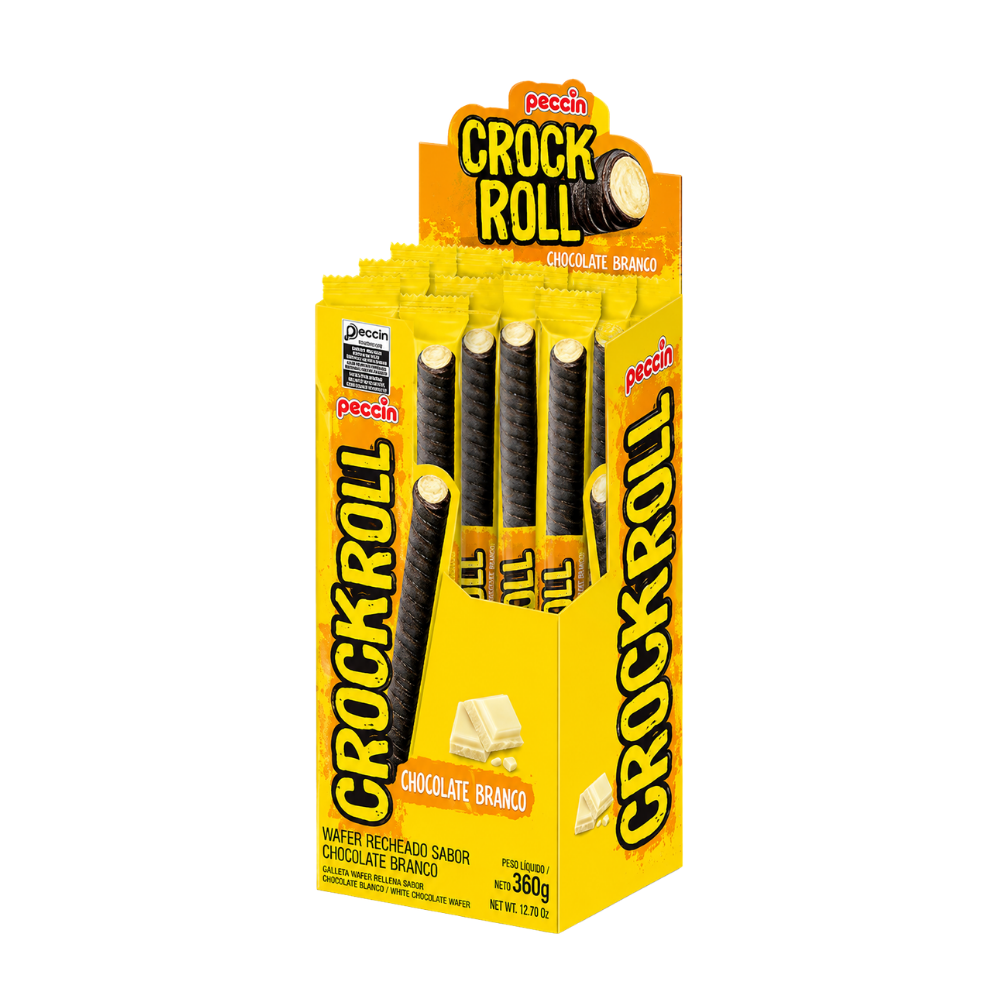WAFER CROCK ROLL CHOCOLATE BRANCO 360G