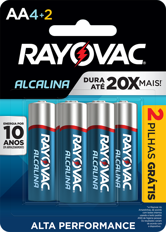 PILHA RAY. ALCAL.AA PEQ. C/ 6 LV6 PG4