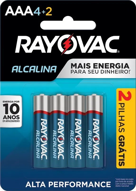 PILHA RAY. ALCAL.AAA PAL.C/ 6 LV6 PG4