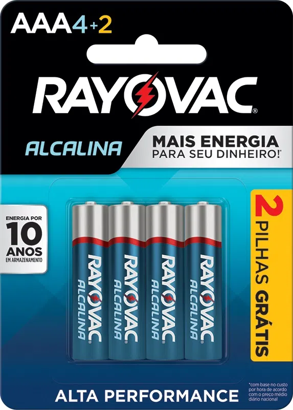 PILHA RAY. ALCAL.AAA PAL.C/ 6 LV6 PG4
